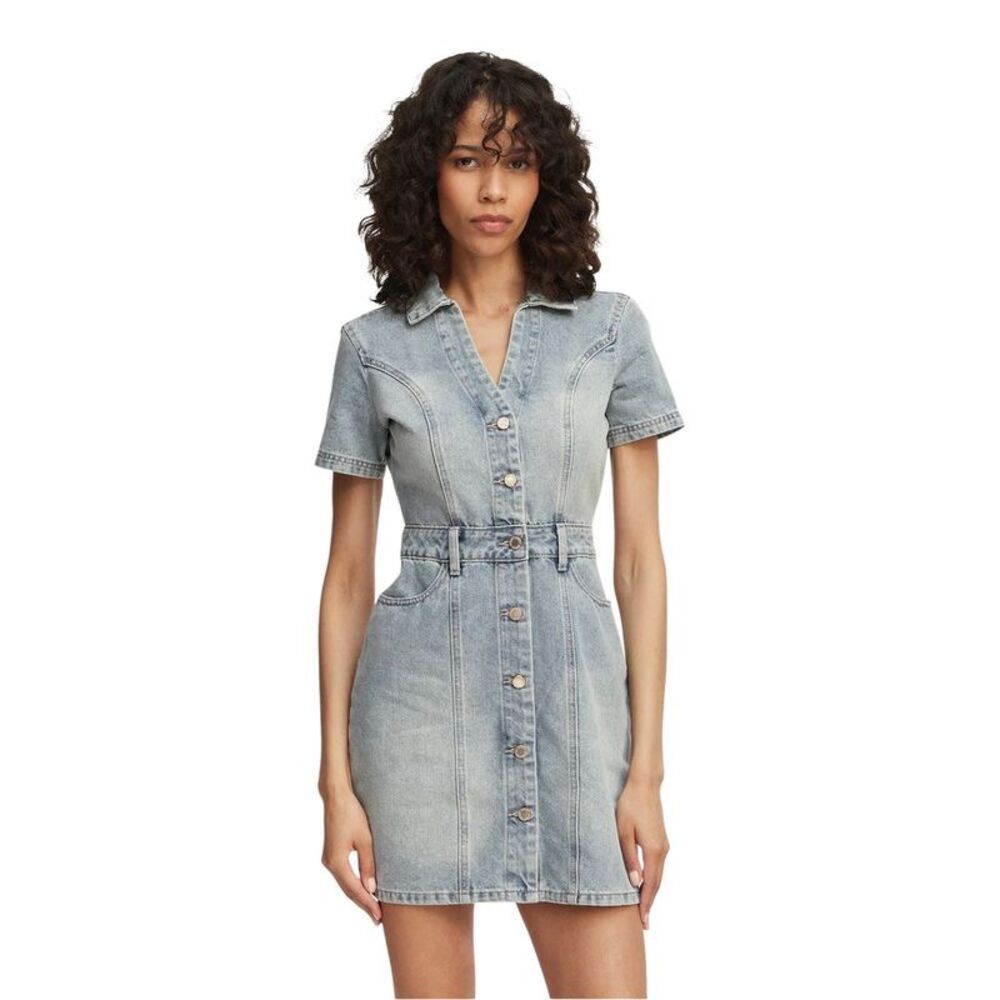 Morgan De Toi Blue Cotton Midi Women's Dress